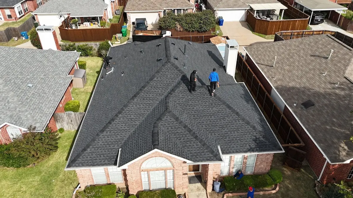 Slate & Tile Roof Repair work in progress on a Fresno property